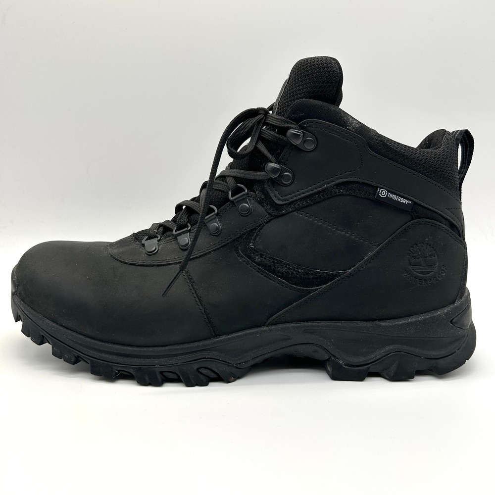 Timberland Mt Maddsen Mid Hiking Boots Mens 14 Black Waterproof Leather